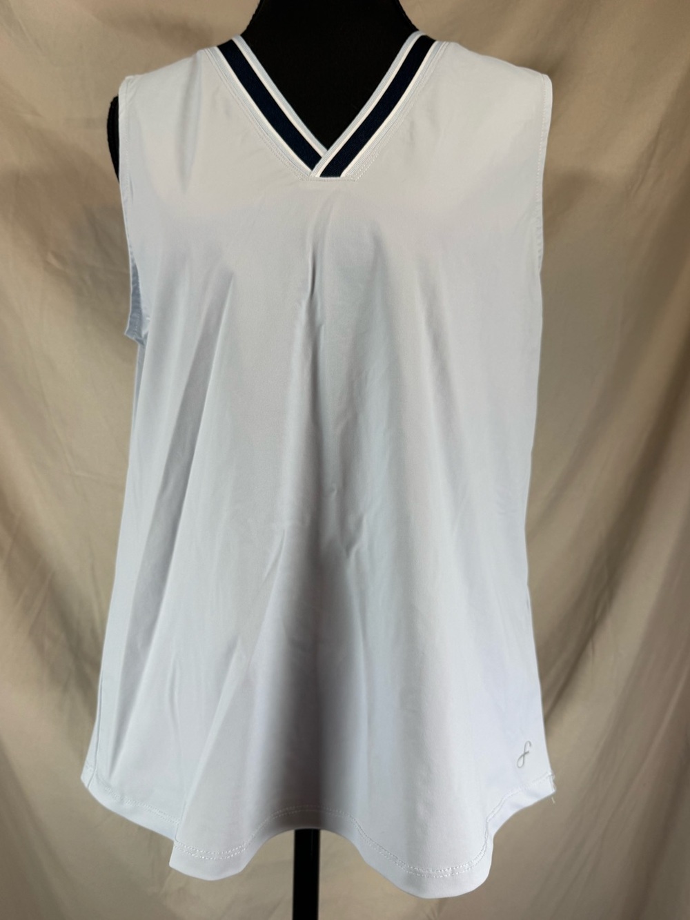 Freely V-Neck Athletic Tank Top White - Medium